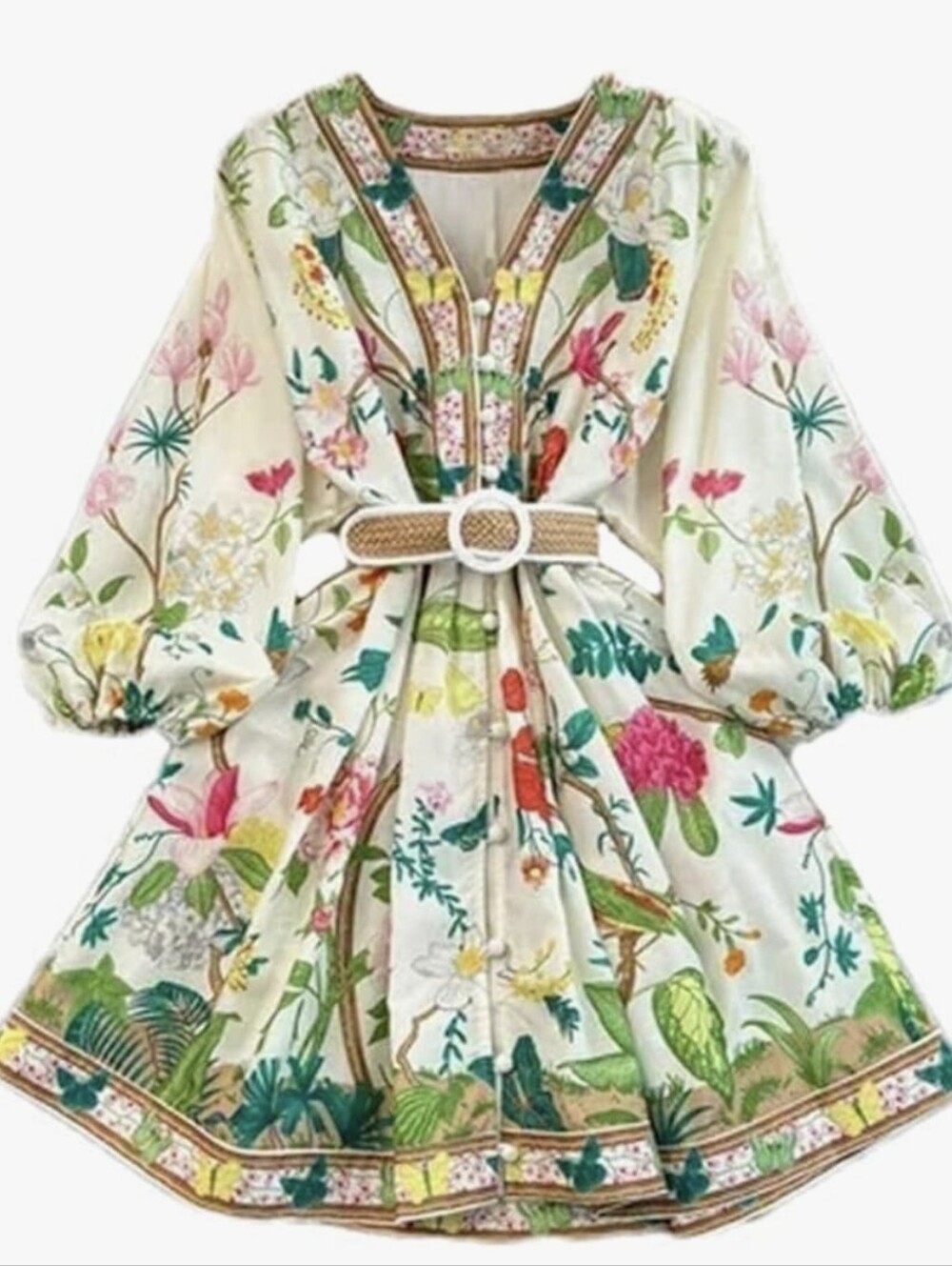 Karolina Dress, instantly recognizable by its distinct cream-colored canvas laye
